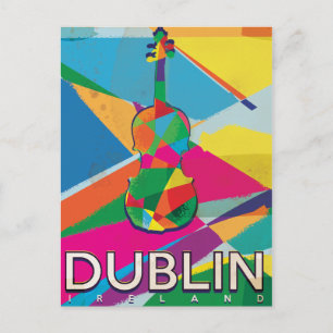 Dublin Ireland Vintage Travel poster Postcard