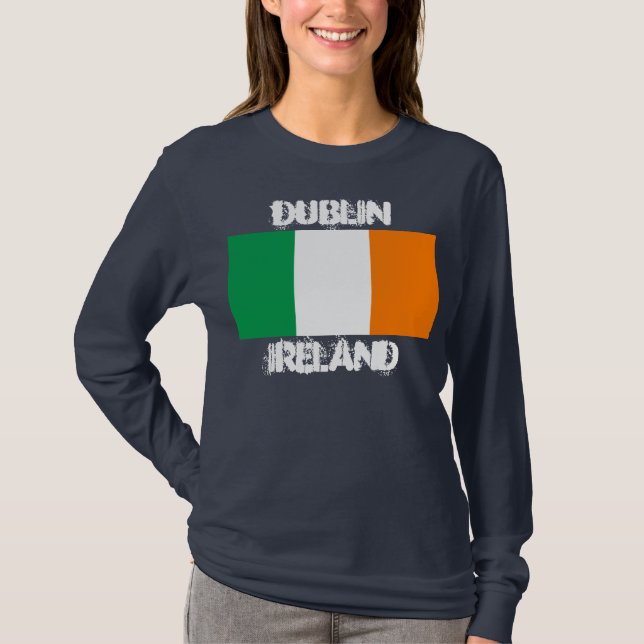 Dublin, Ireland with Irish flag T-Shirt (Front)