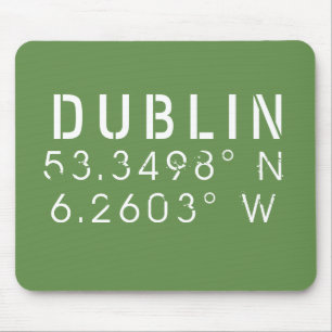 Dublin Longitude Latitude Mouse Pad