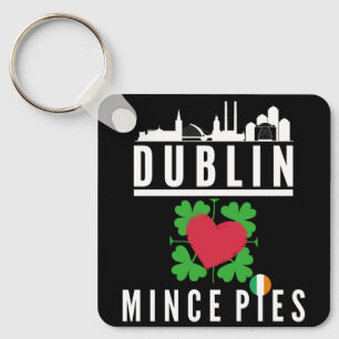 Dublin Loves Mince Pies Cityscape Key Ring