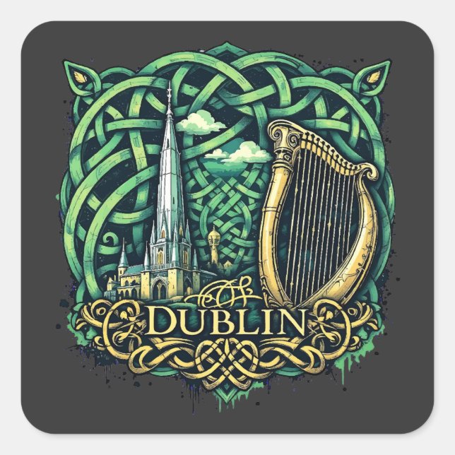Dublin Republic of Ireland Square Sticker (Front)