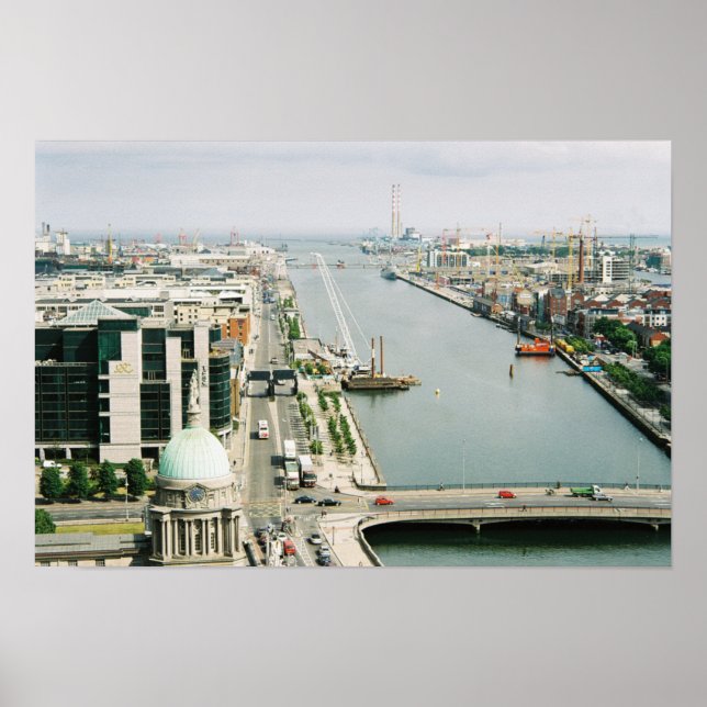 Dublin Skyline Ireland, River Liffey, IFSC Poster (Front)