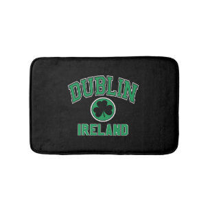 Dublin Varsity Style Shamrock Green Print Bath Mat
