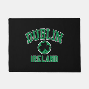 Dublin Varsity Style Shamrock Green Print Doormat