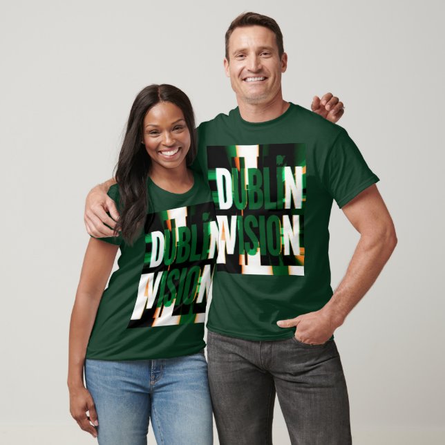 Dublin Vision Glitch St Patricks Day T-Shirt (Unisex)