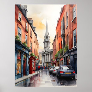 Dublin watercolor art poster