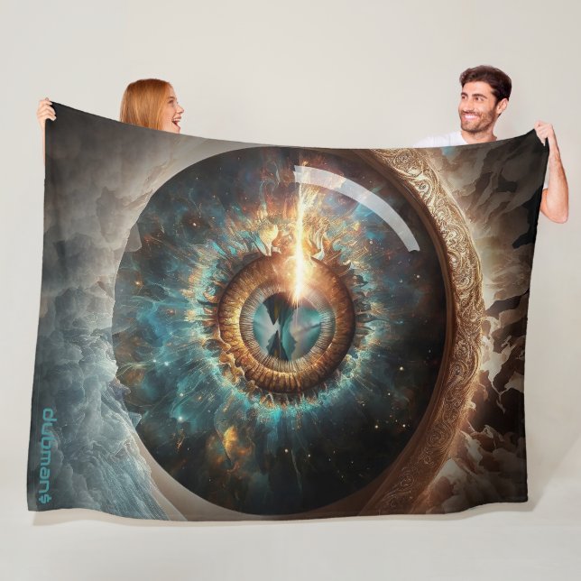 Dubman Designs: Eye of God, River of Hope Fleece Blanket (In Situ)