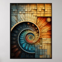 Dubman Designs: Glowing Fibonacci Spiral Collage