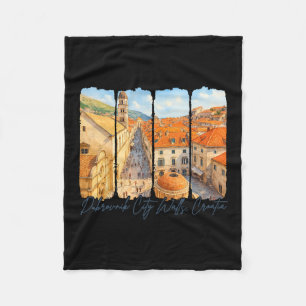 Dubrovnik City Walls Croatia Travel Brushstroke So Fleece Blanket