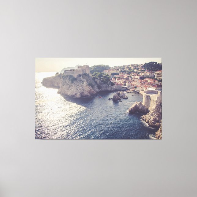 Dubrovnik Croatia at Sunset 60x38 Large Canvas Print (Front)