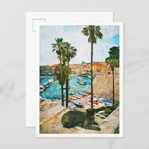 Dubrovnik Croatia Beautiful Oil Paint City Postcard