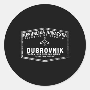 Dubrovnik Croatia Pport Stamp Vacation Travel  Classic Round Sticker