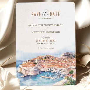 Dubrovnik Croatia Save the Date Destination Invitation