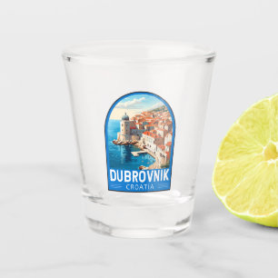 Dubrovnik Croatia Travel Art Vintage Shot Glass