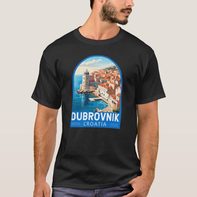 Dubrovnik Croatia Travel Art Vintage T-Shirt (Front)