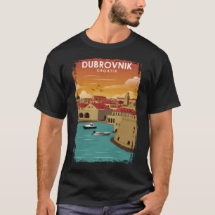 Dubrovnik Croatia Vintage Minimal Travel Poster T-Shirt