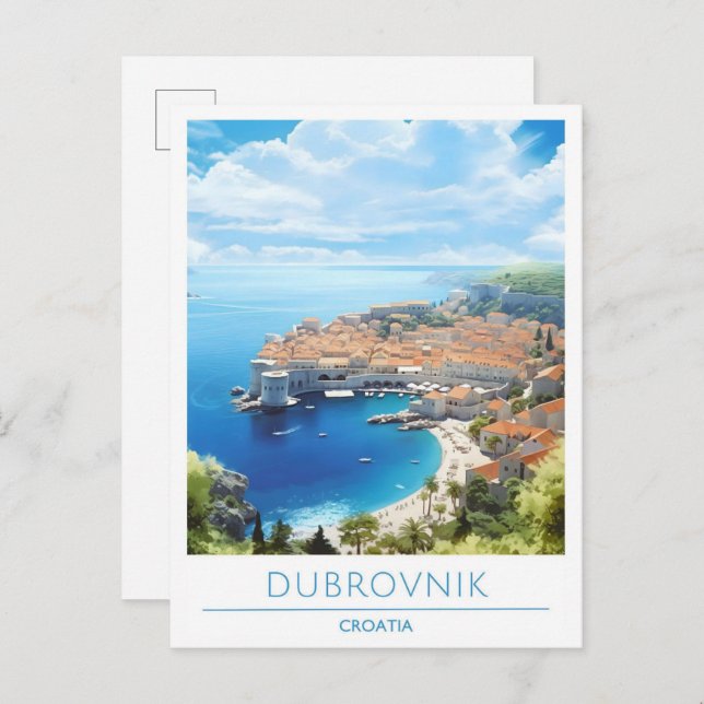 Dubrovnik Croatia Vintage Travel  Postcard (Front/Back)