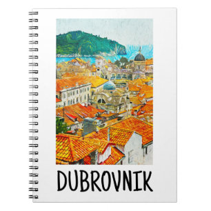 Dubrovnik Croatia Watercolor Oil Paint Postcard Notebook