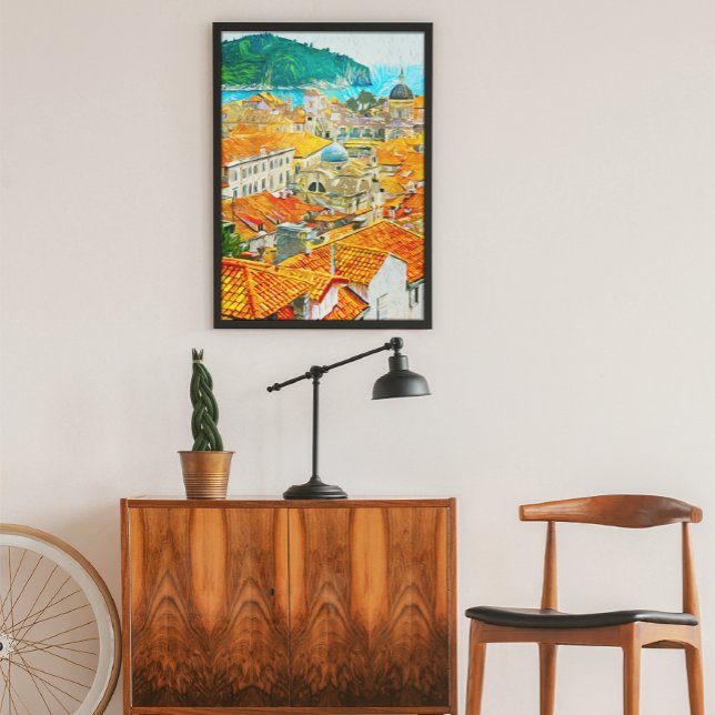 Dubrovnik Croatia Watercolor Oil Paint Poster (Dubrovnik Croatia Watercolor Oil Paint Poster)