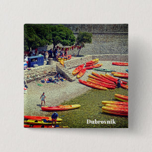 Dubrovnik Croatia West Wall Holiday Souvenir 15 Cm Square Badge