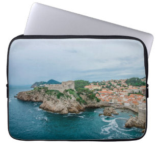 Dubrovnik harbor and city center laptop sleeve