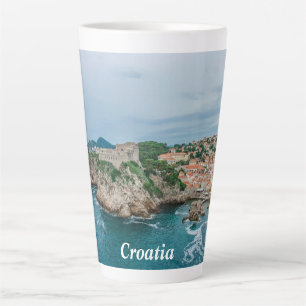 Dubrovnik harbor and city center latte mug