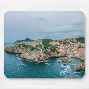 Dubrovnik harbor and city center mouse pad