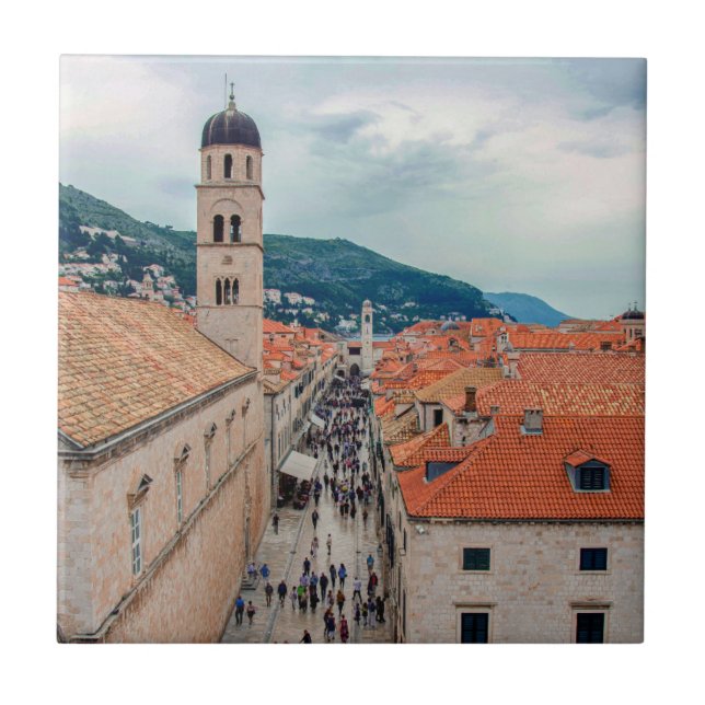 Dubrovnik main street, Croatia Tile (Front)