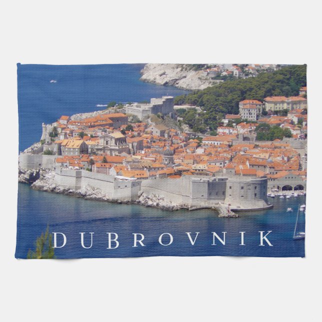 Dubrovnik panoramic view tea towel (Horizontal)