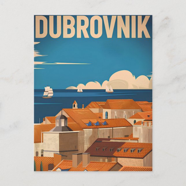 Dubrovnik vintage postcard (Front)