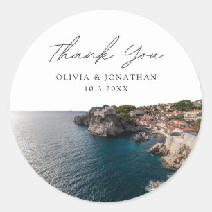 Dubrovnik Wedding Favour Photo Thank You Classic Round Sticker
