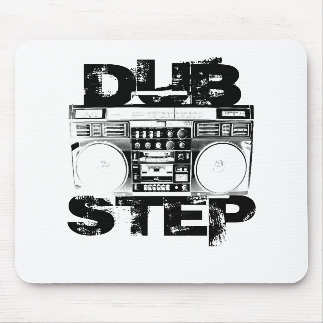 Dubstep Black Boombox Mouse Pad (Front)