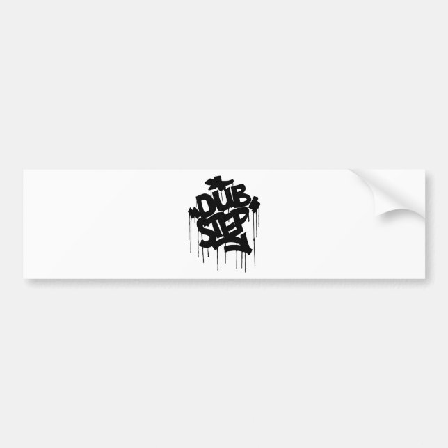Dubstep FatCap Black Bumper Sticker (Front)
