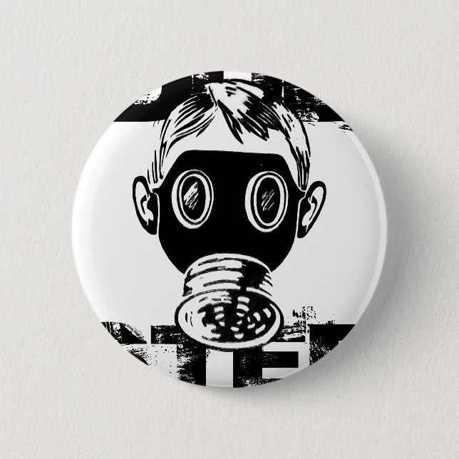 Dubstep Gas Mask 6 Cm Round Badge (Front)