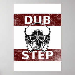 Dubstep gas mask & headphones poster