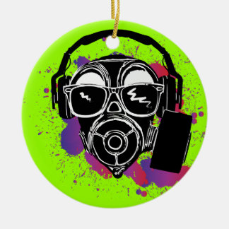 Dubstep Gasmask Ceramic Tree Decoration