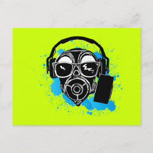 Dubstep Gasmask Postcard