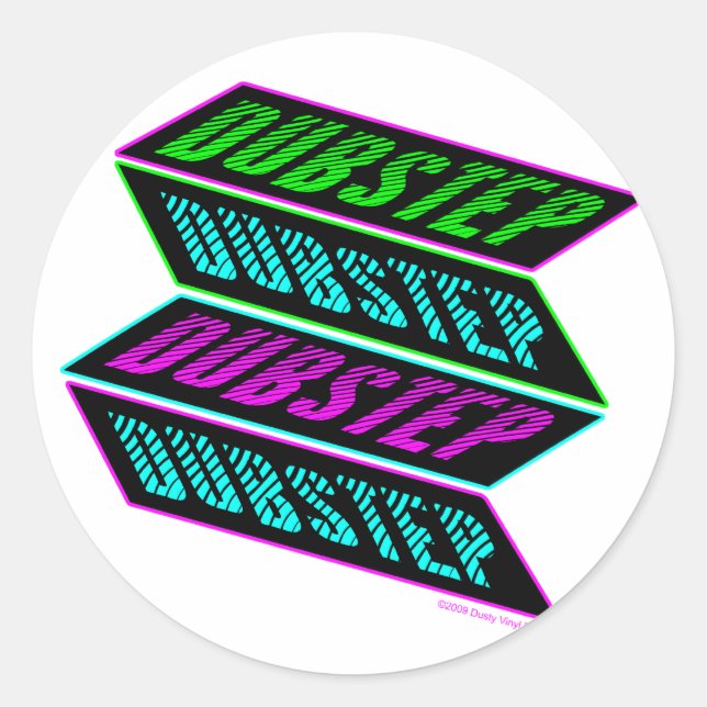 DUBSTEP Neon Classic Round Sticker (Front)