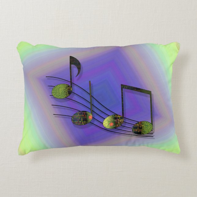 Dubstep Notes Accent Pillow (Front)