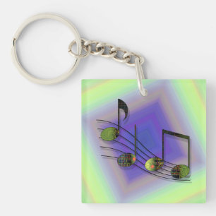 Dubstep Notes Acrylic Keychain