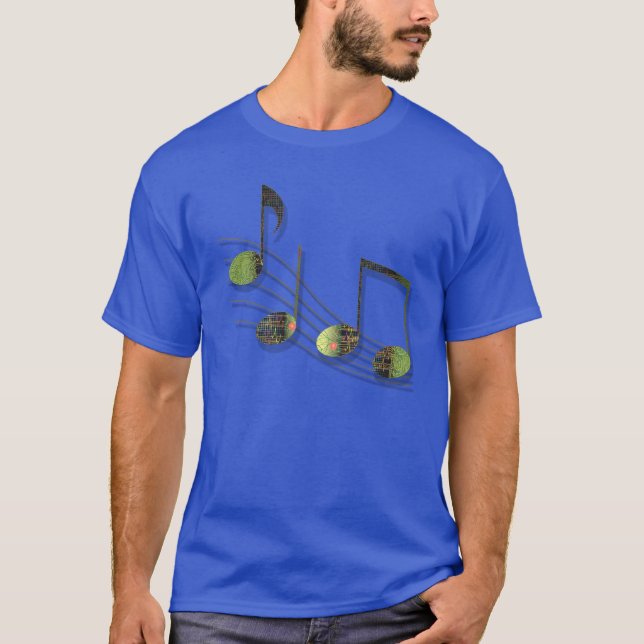 Dubstep Notes Men's Dark Shirt (Front)