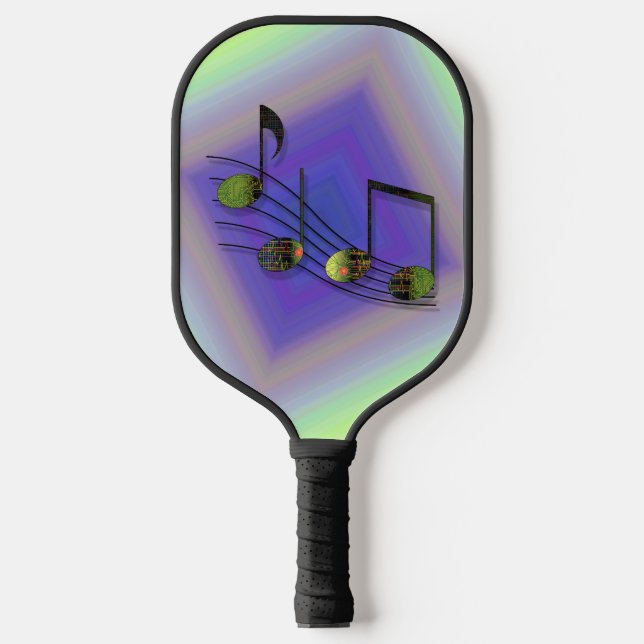 Dubstep Notes Pickleball Paddle (Front)