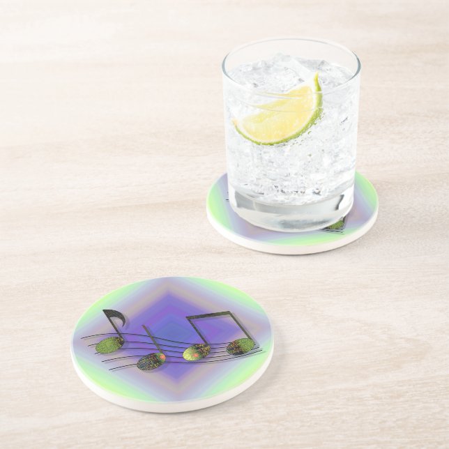 Dubstep Notes Sandstone Coaster (Side)