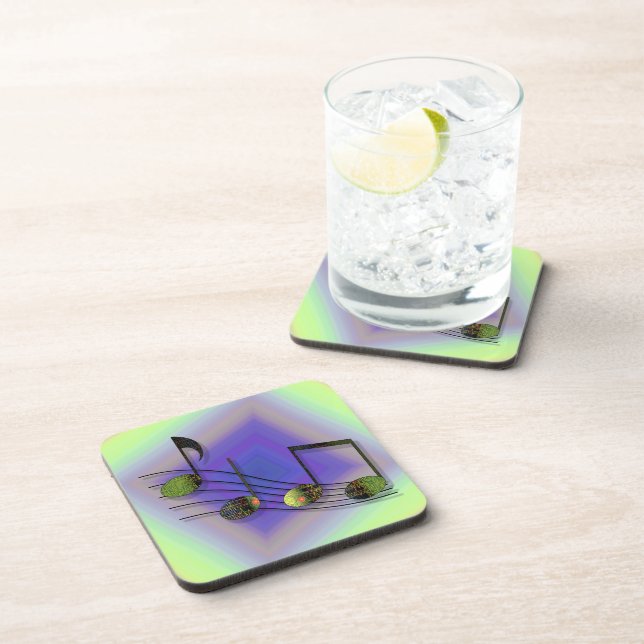 Dubstep Notes Square Coaster (Right Side)
