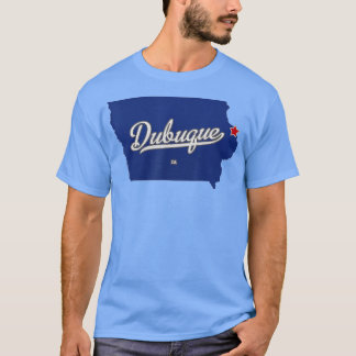 Dubuque Iowa IA Map T-Shirt