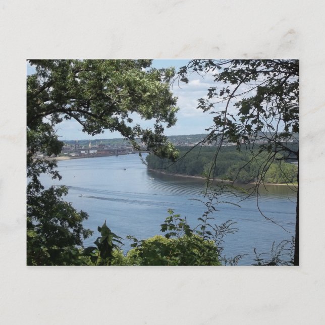 Dubuque Iowa on the Mississippi River Postcard (Front)