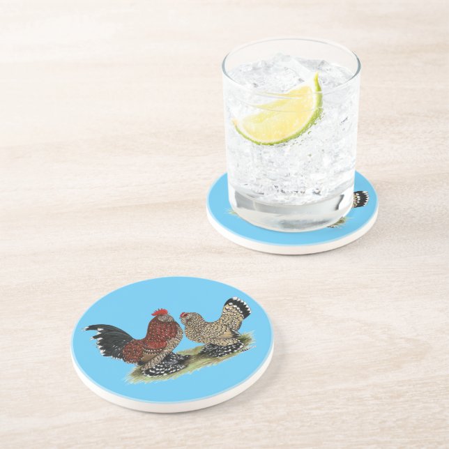 D'Uccle Bantams:  Mille Fleur Coaster (Side)