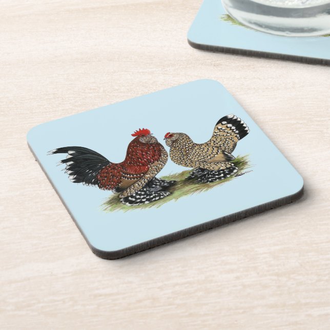 D'Uccle Bantams:  Mille Fleur Coaster (Left Side)