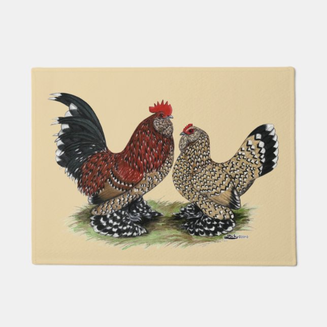 D'Uccle Bantams:  Mille Fleur Doormat (Front)