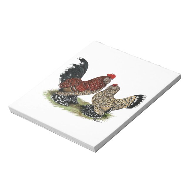 D'Uccle Bantams:  Mille Fleur Notepad (Rotated)